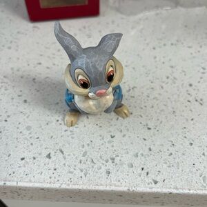 Jim Shore Gray and Blue Rabbit Sculpture